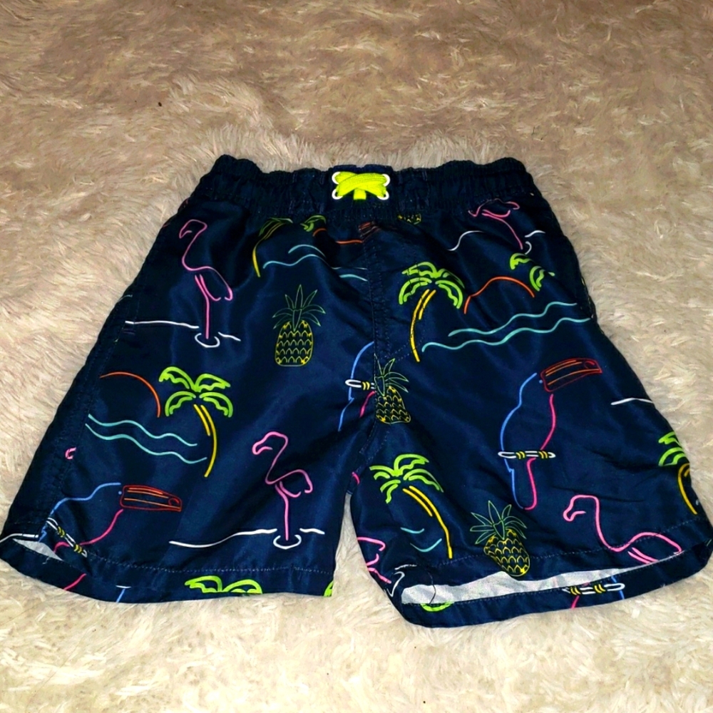 Shade Critters Palm Beach Blue Tropical Theme Size 4/5 Swim Trunk
